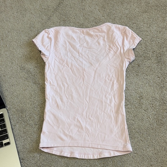 Garage Blush Pink Short Sleeve V-Neck Tee - Picture 3 of 3